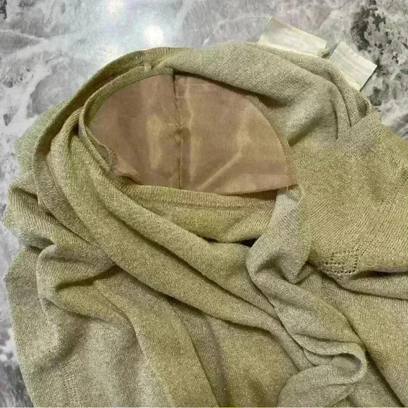 Jaclyn Smith Sweater Womens Medium Beige Gold Long Sleeve Sweatshirt 74% Silk - Picture 5 of 11